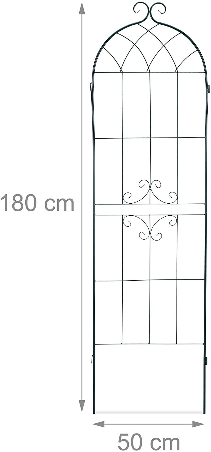 Recinzione a traliccio per piante rampicanti ad arco da giardino in ferro set da 2 verde 13_0002896_5