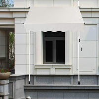 Tenda da Sole per Esterno, Tenda da Sole a Bracci Estensibili con Struttura Telescopica e Tessuto Resistene ai Raggi Solari, Regolabile in Altezza e in Angolazione (150 x 120 cm Beige)