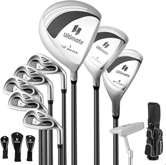Set Completo di Mazze da Golf da Dona, Include Driver 460CC 1, Fairway 3, Ibrido 4, Ferri 6, 7, 8, 9 e P, Putter, 3 Copri Mazzetta e 1 Borsa per Destrimano