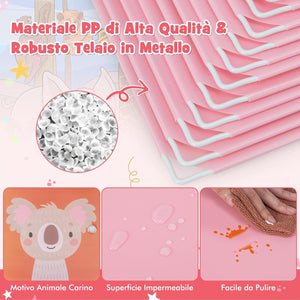 Guardaroba Portatile per Bambini, Armadio Portatile con 12 Cubi, Organizzatore Modulari per Camera dei Bambini Soggiorno, 109 x 35 x 145 cm (Rosa)