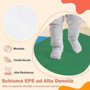 Set 7 Blocchi in Schiuma per Bambini, Set Gioco da Arrampicata con Rivestimento Rimovibile in Pelle Artificiale, Blocchi di Costruzione Morbidi per Bambini da Interno, Multi-Colore