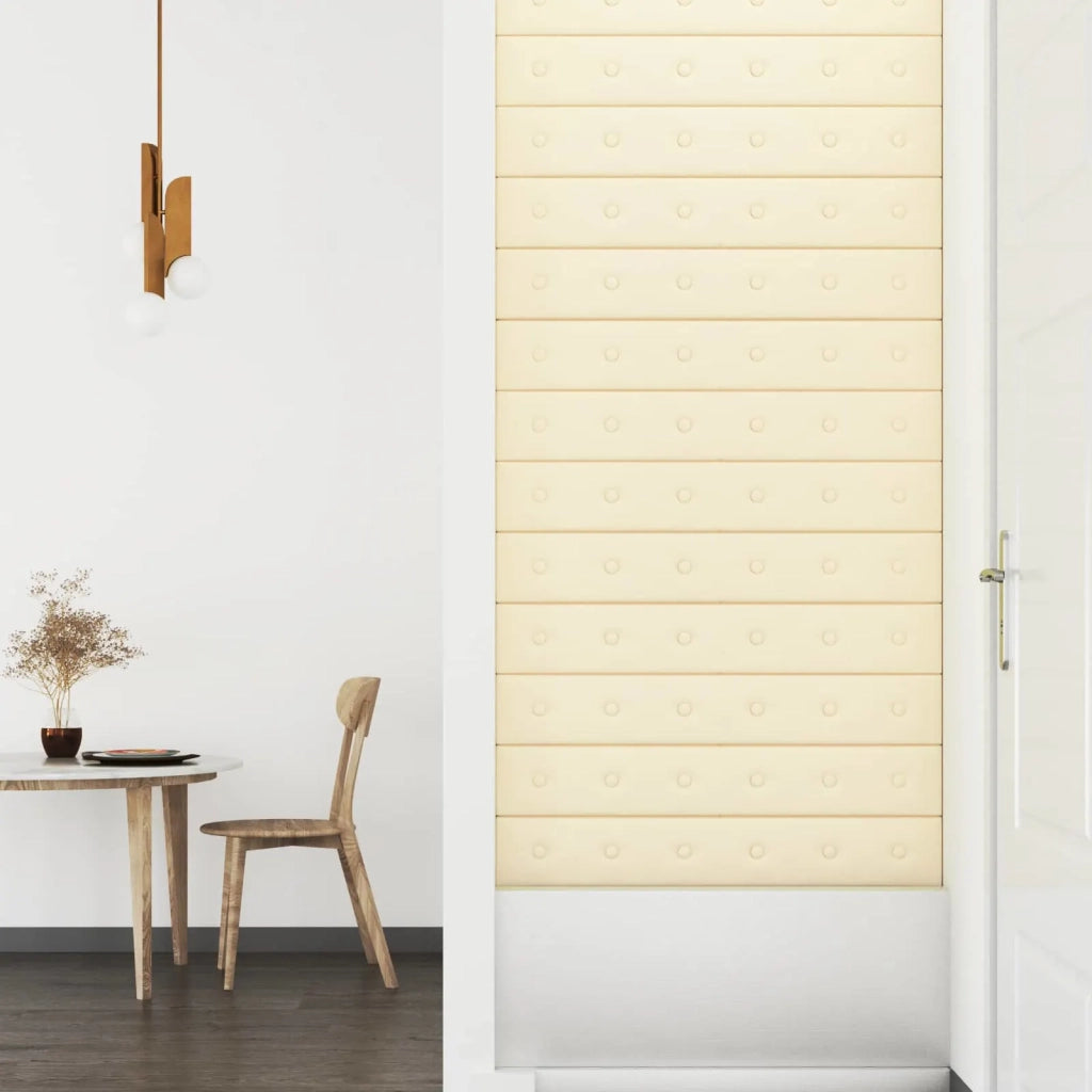 Testiera | Testata da Parete 12 pcs Crema 90 x 15 cm Pelle Sintetica