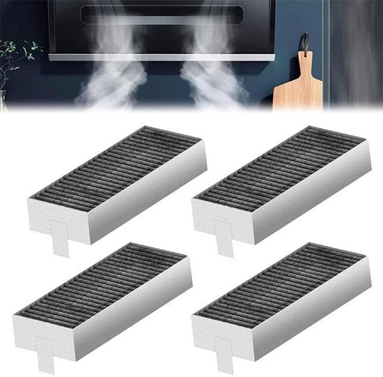 4 pezzi - Cappa aspirante filtro a gas adatto per T48CD7AX2, EX807NX68E e PIE895B15E/01 - 193 x 75 x 35 mm