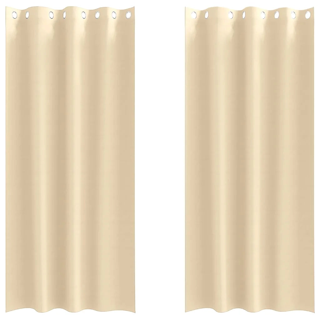 Tende Blackout con Anelli 2 pz Crema 260 x 140 cm Poliestere 4107377