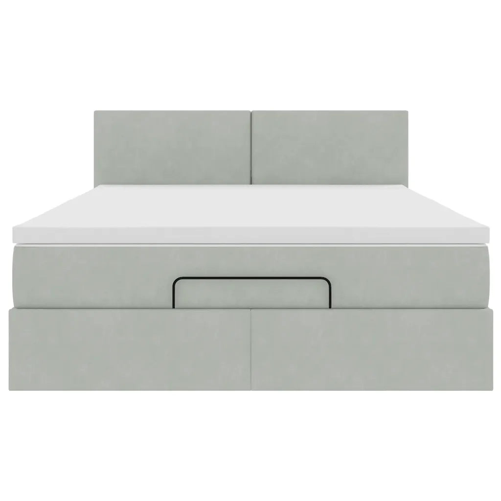 Struttura Letto Pouf con Materasso 140x200 cm in Velluto 3312554