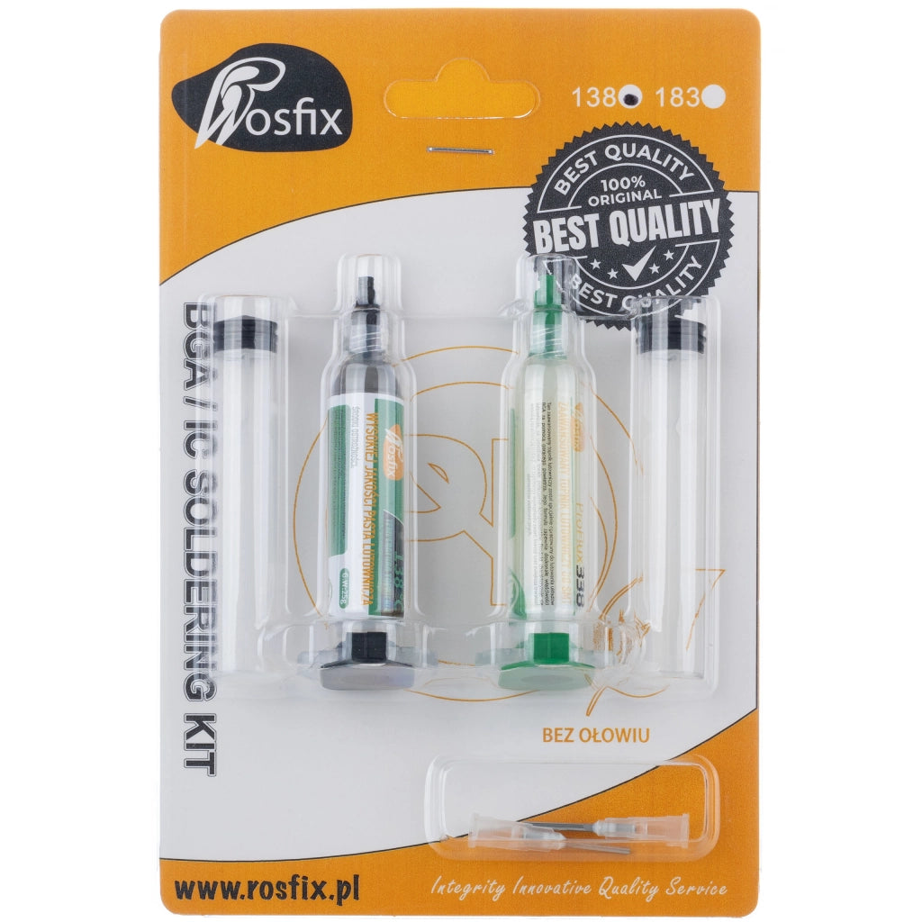 Set di Saldatura ProFlux338 – Cera Liquida 138°C | Protezione OSP, Precisione BGA | Accessori Inclusi: 2 Pistoni, 2 Aghi