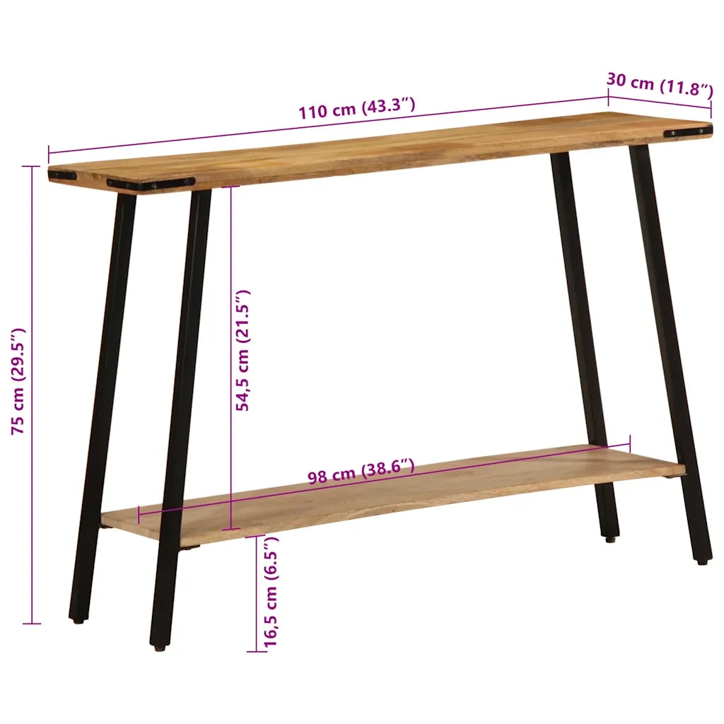 Tavolo Consolle 110x30x75 cm in Legno Massello di Mango 373615