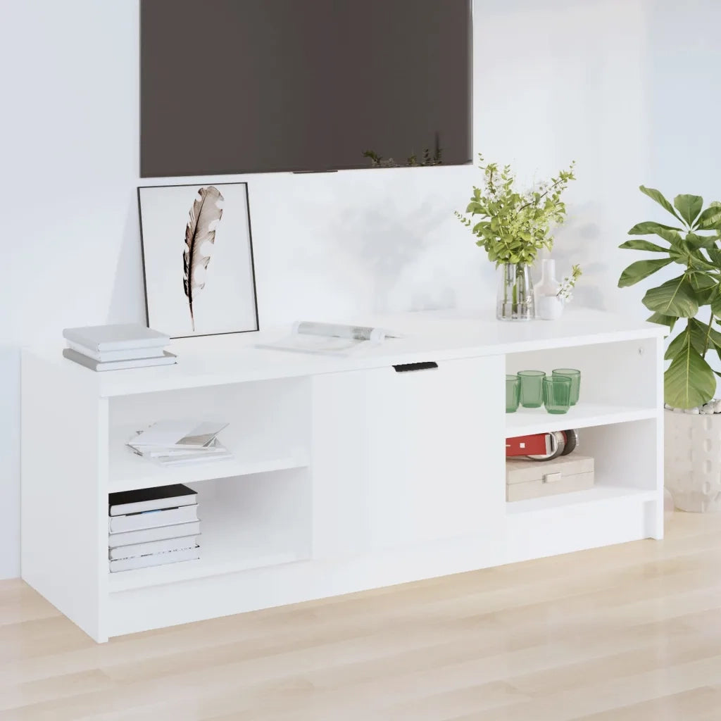 Mobile Porta TV Bianco 102x35,5x36,5 cm in Legno Multistrato 811367