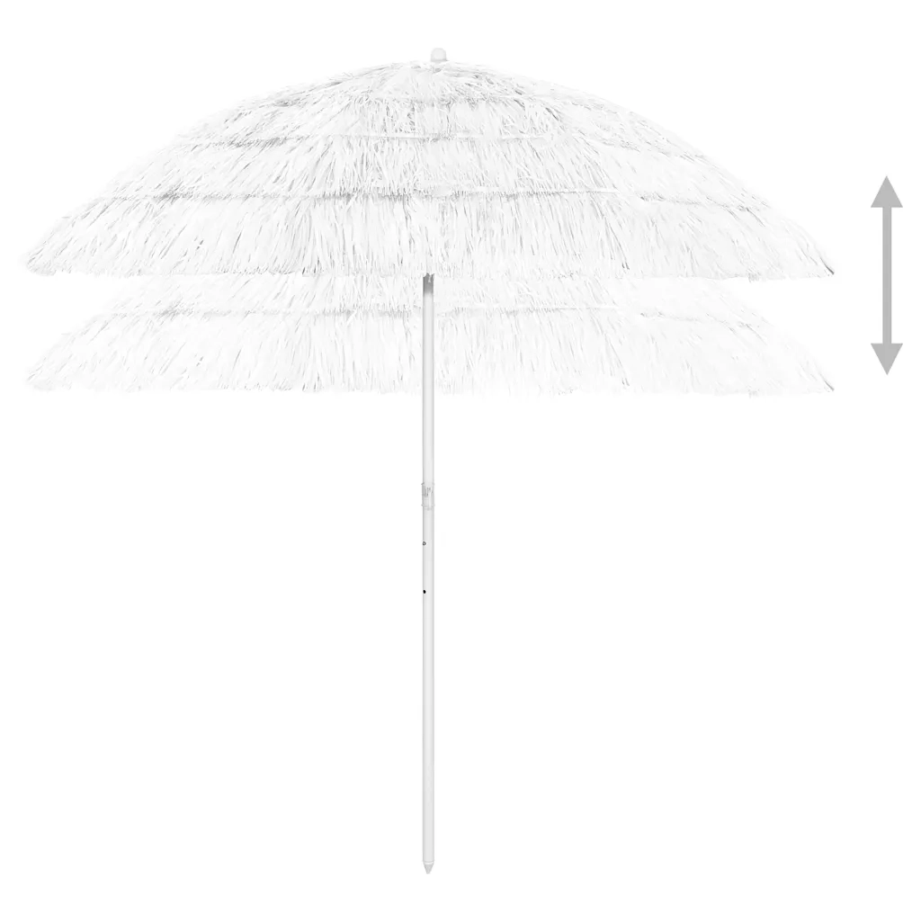 Ombrellone da spiaggia basculante in stile hawaiano 240 x 210 cm resistente ai raggi UV poliestere bianco 02_0046509