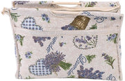 Borsa di stoccaggio con maniglia in legno - Tasca di stoccaggio pratica - Ripiegabile - Ideale per accessori da ricamo - Tela di alta qualità - Sacchetto di stoccaggio