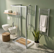 Box Doccia 3 lati 80x80x100 cm: fisso + angolare scorrevole GIGI - Cromato Lucido