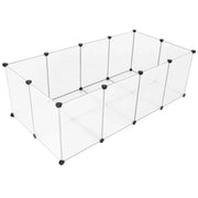 Recinto per piccoli animali con base modulare per cavie criceti conigli roditori e altri piccoli animali domestici. 143 x 73 x 46 cm pannelli trasparenti. 12_0005398