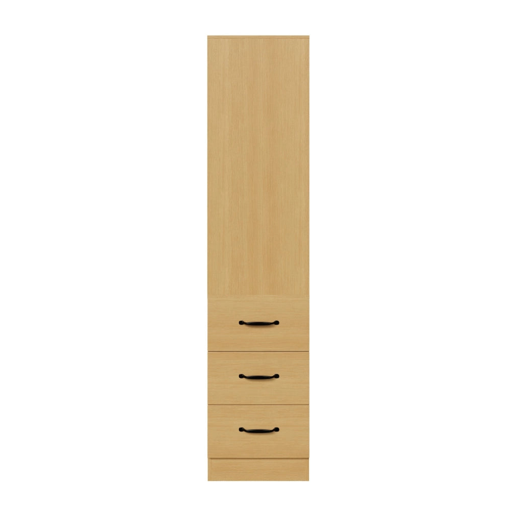 Libreria slim 180 cm con cassetti laterali e ripiani regolabili, ideale per spazi piccoli