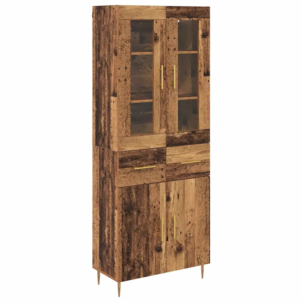 Credenza con cassetto 2 pz | Madia | Buffet da pranzo | Armadio da pranzo Legno vecchio Legno multistrato