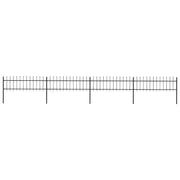 Recinzione da Giardino con Punta a Lancia in Acciaio 671x60 cm Nero 277596