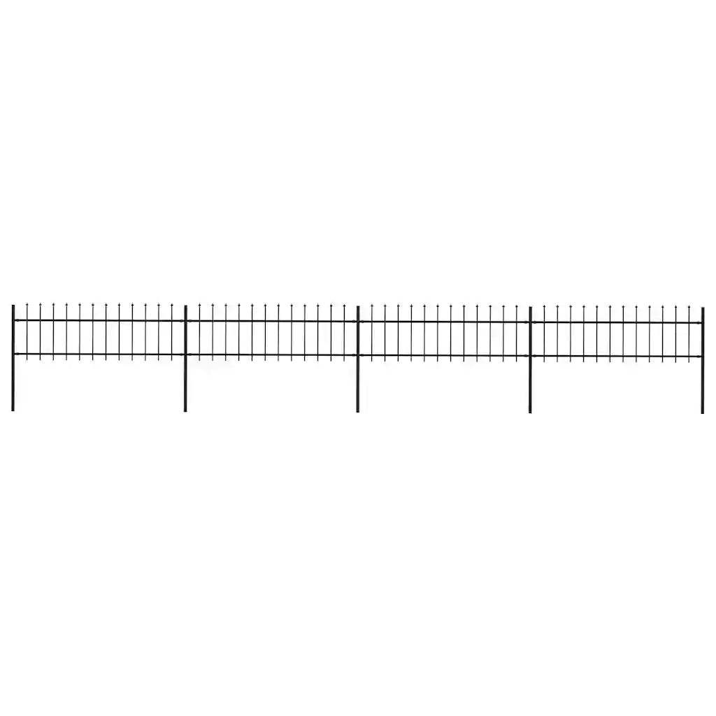 Recinzione da Giardino con Punta a Lancia in Acciaio 671x60 cm Nero 277596