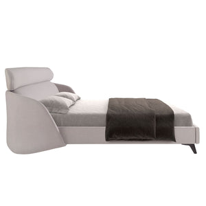 Letto in tessuto grigio chiaro