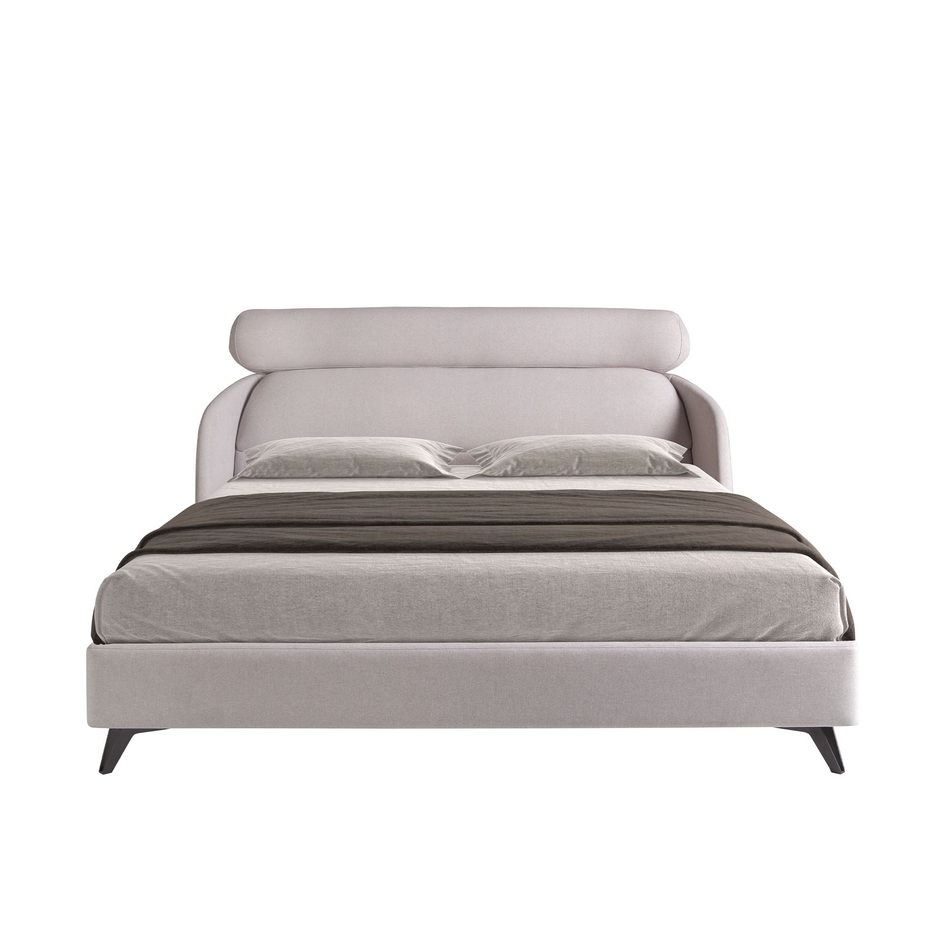 Letto in tessuto grigio chiaro