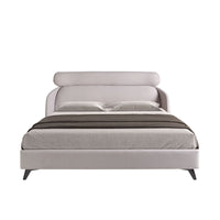 Letto in tessuto grigio chiaro