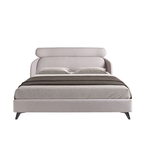 Letto in tessuto grigio chiaro