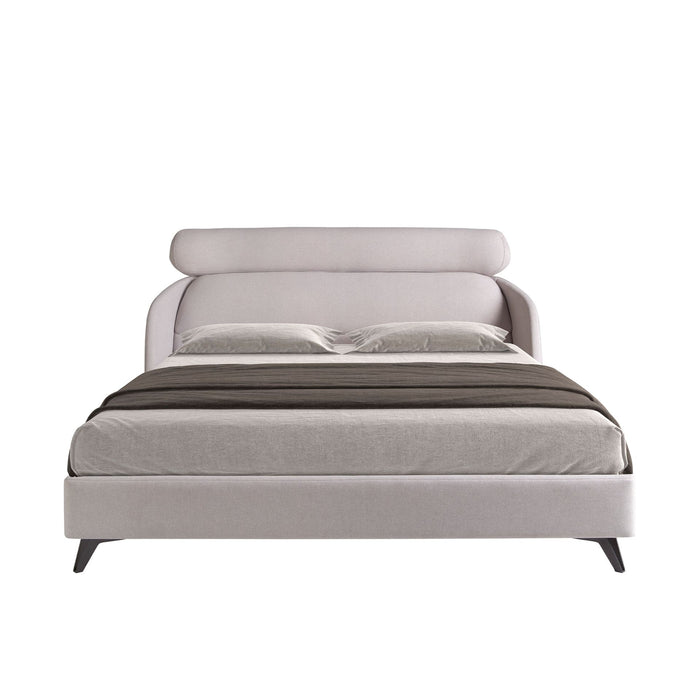 Letto in tessuto grigio chiaro