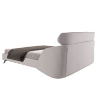 Letto in tessuto grigio chiaro