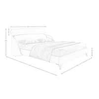 Letto in tessuto grigio chiaro