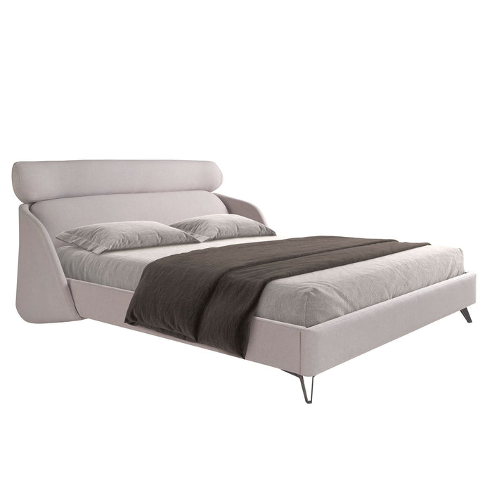 Letto in tessuto grigio chiaro