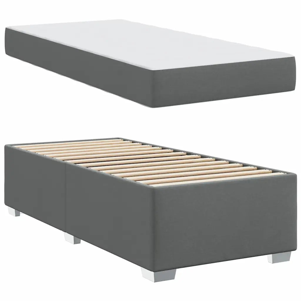 Struttura del letto Grigio scuro 80 x 200 cm Tessuto