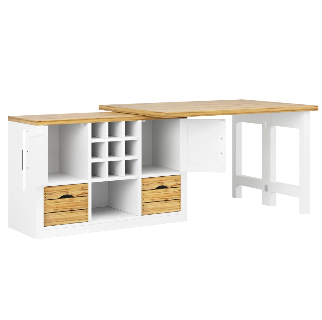 Tavolo da pranzo estensibile con sideboard bianco