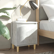 Comodini Gambe in Massello Rovere Grigio Cemento 2pz 40x35x50cm cod mxl 31096