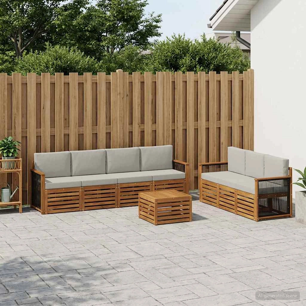 Set divani 8 pz Legno di Acacia Massello 3384112