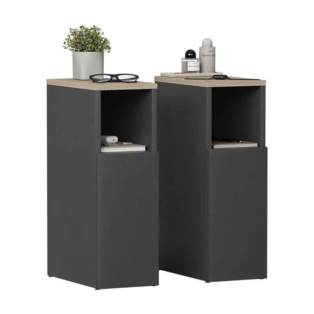 Vicco Comodino Antracite/Sonoma Set di 2