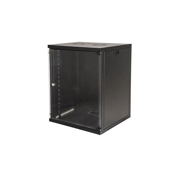Rack link 19 armadio 15 unita da muro per reti (a)750x(l)540x(p)600mm assemblato colore nero- lk1915u66n