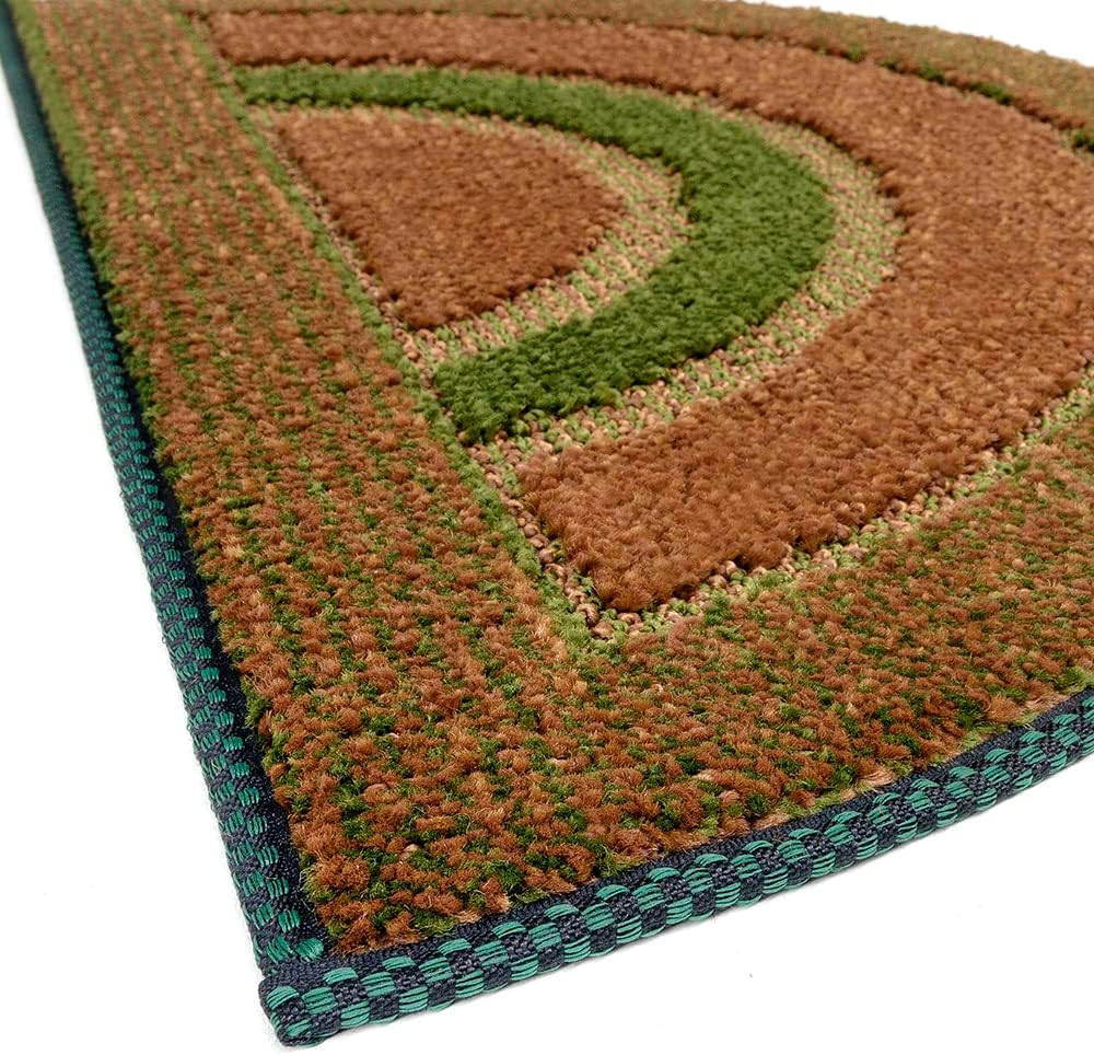 Zerbino Ingresso Semiluna Asciugapassi Assorbente Antiscivolo Vellutato Made In Italy Verde