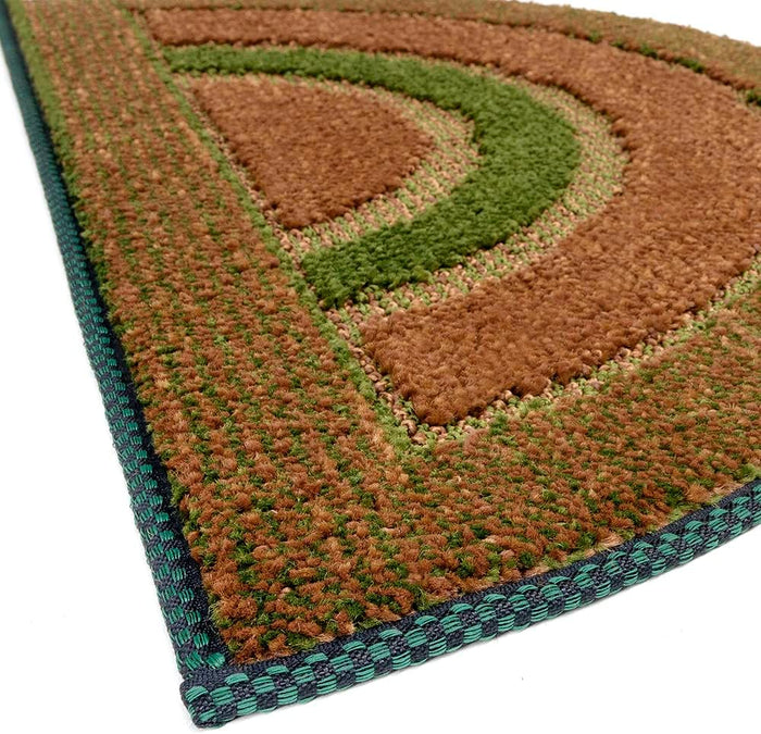 Zerbino Ingresso Semiluna Asciugapassi Assorbente Antiscivolo Vellutato Made In Italy Verde