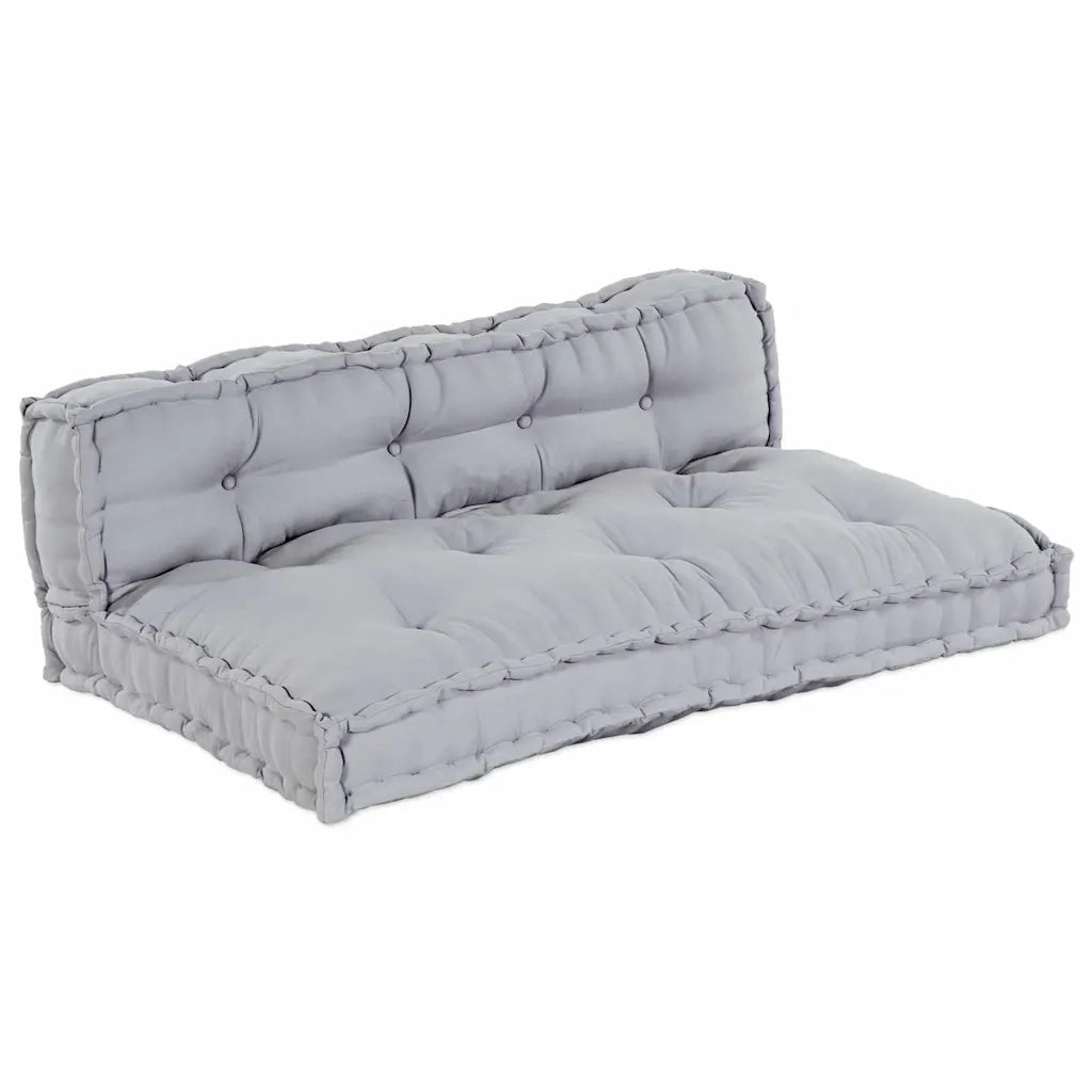 Cuscino per Divano Pallet 2 pcs Grigio 120 x 80 x 38 cm Tessuto 4019099