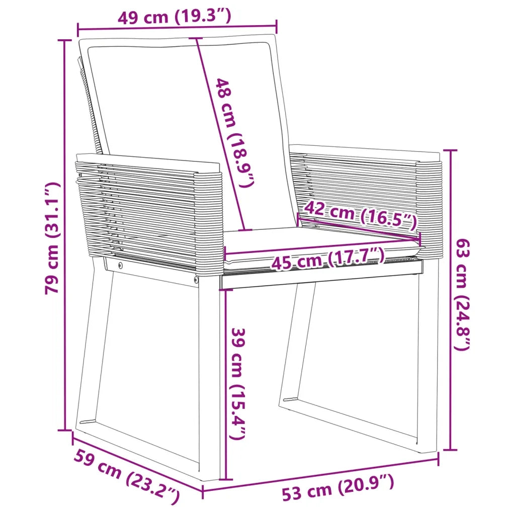 Sedie da Giardino con Cuscini 4 pz | Sedie da Esterno Nere in Polyrattan