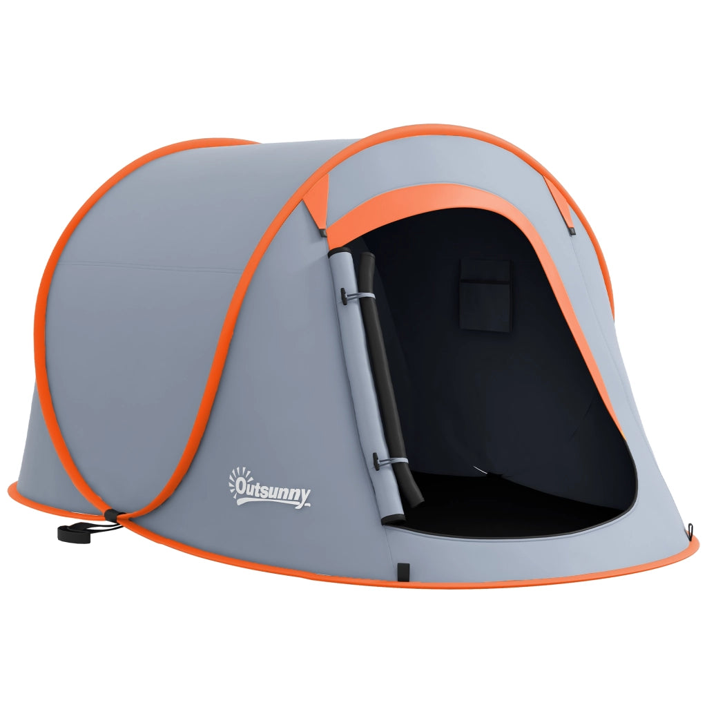 Tenda da campeggio pop up 2-3 persone con borsa ¨C zephmum ¨C 245x148x105 cm grigio