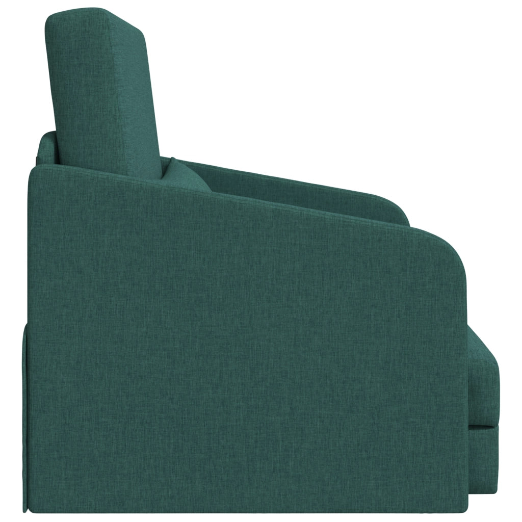 Sofa Letto da Terra 2-in-1 Verde Scuro 65x80x83 cm Tessuto