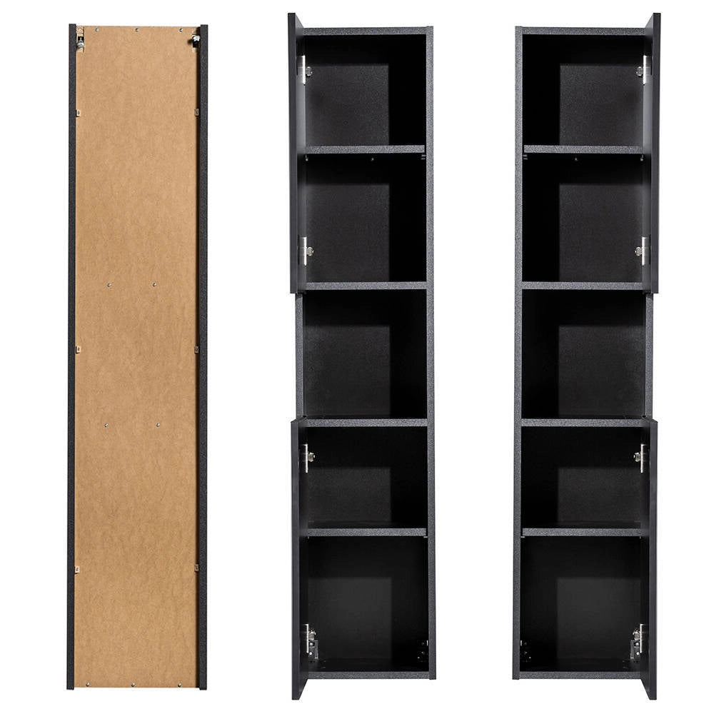 Mobile a Colonna Pensile da Bagno NEWPORT 140x30x25 cm - Nero [en.casa]
