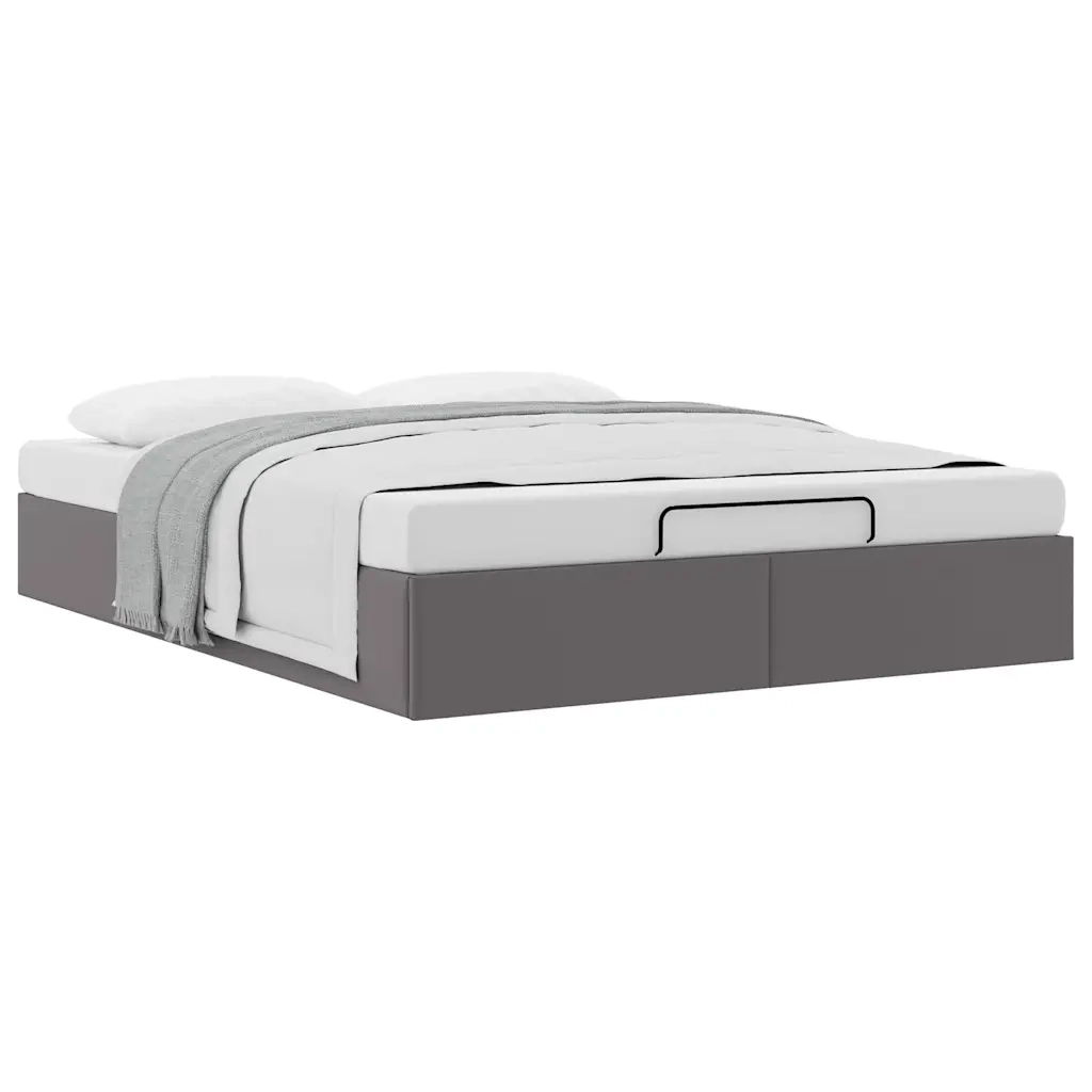vidaXL Struttura Letto Pouf senza Materasso 140x200 cm Similpelle