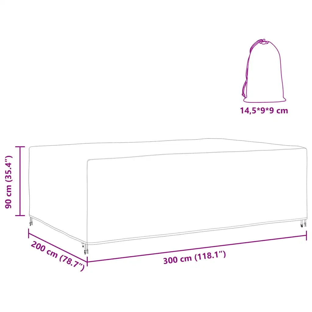 vidaXL Copertura per mobili da esterno Nero 300 x 200 x 90 cm 420D