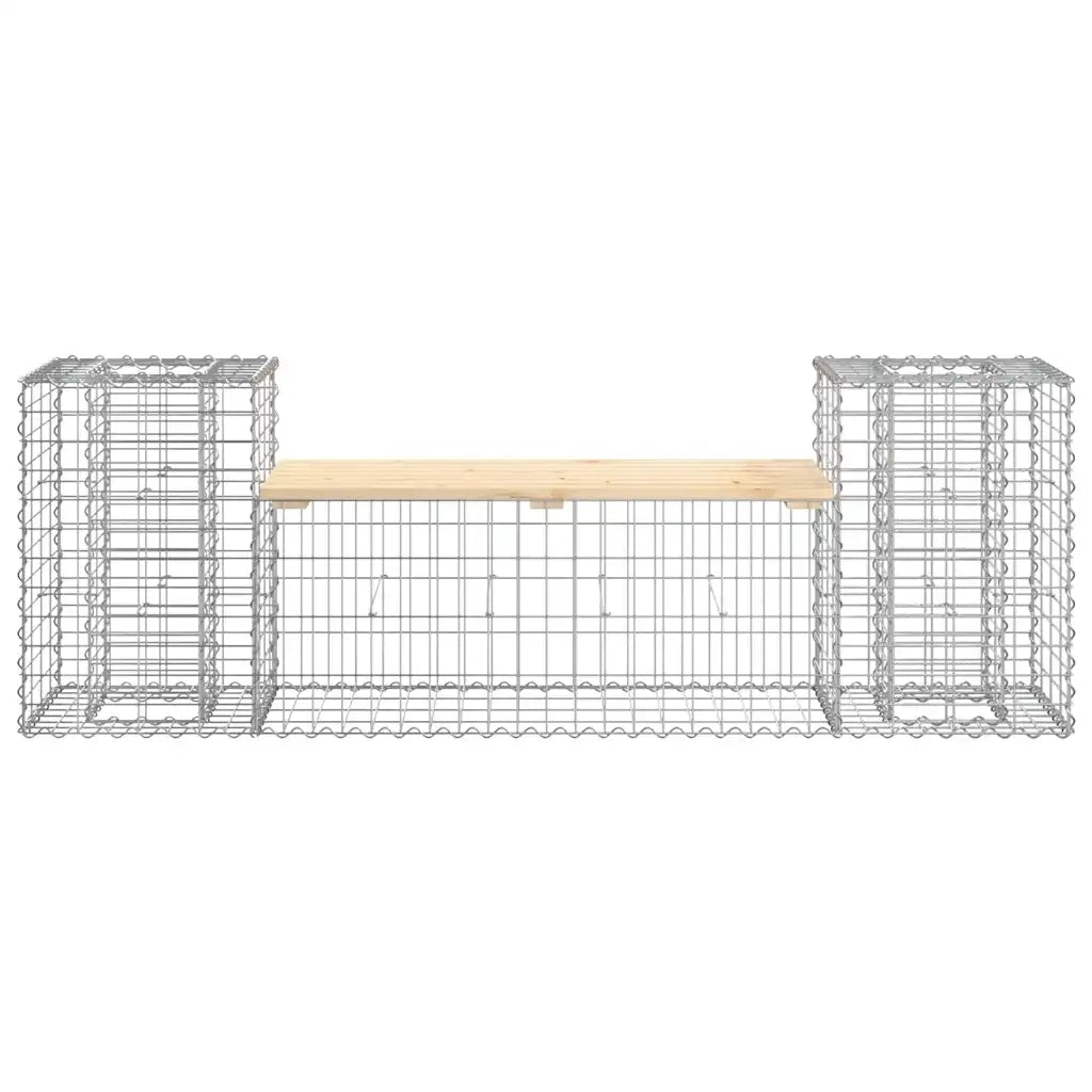 Panchina Giardino | Panca da Giardino Design Gabbione 183x41x60,5 cm Massello di Pino
