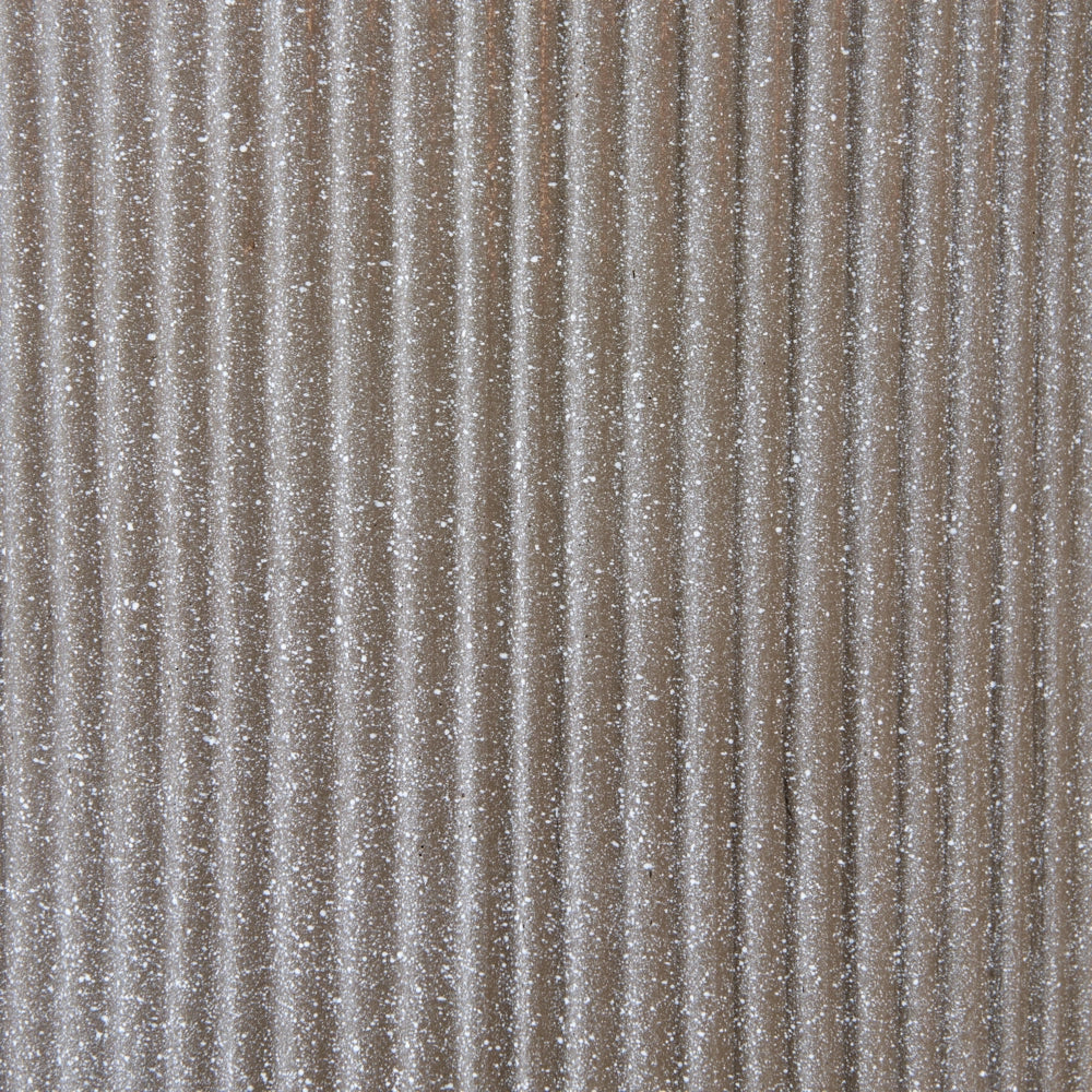 Vaso in argilla Taupe Fibra Vaso per piante da giardino 37 x 37 x 37 cm Foro di drenaggio Finitura verticale a coste Giardino esterno Patio