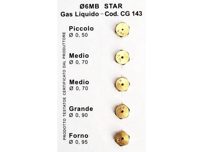 ugelli per cucina gpl kit 5 pezzi cod:ferx.vit53752