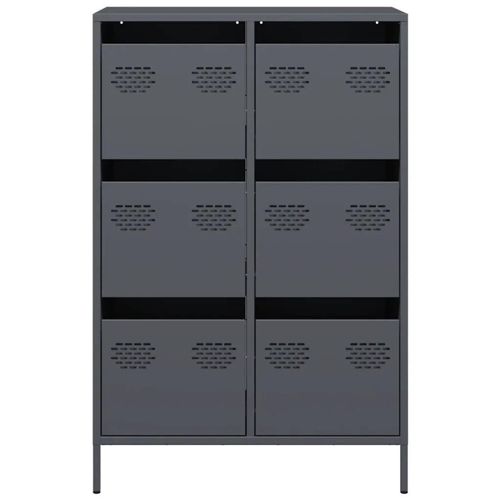 Credenza Antracite 68x39x101,5 cm Acciaio 851222