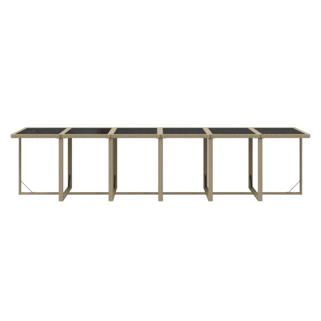 Set da Pranzo per Giardino 17pz con Cuscini in Polyrattan Beige cod mxl 36012
