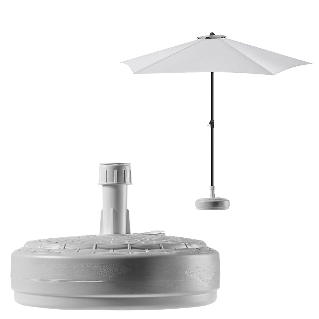 Base per ombrellone da giardino KADAX, rotonda, 39 cm, con peso, bianca