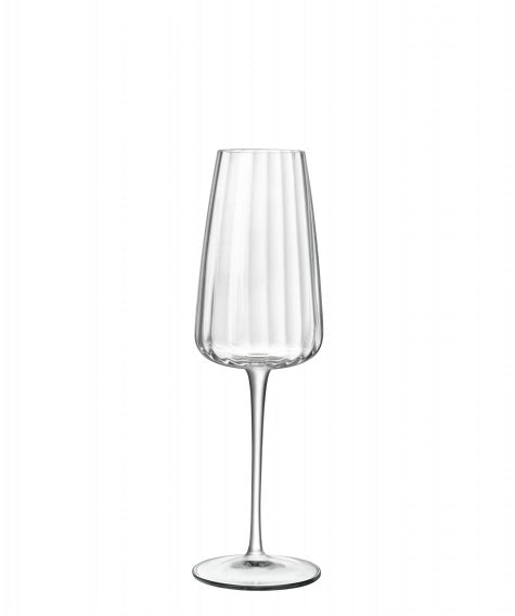 Set 4 Calice Vino Sparkling Wine in Vetro Optica 21 cl Luigi Bormioli